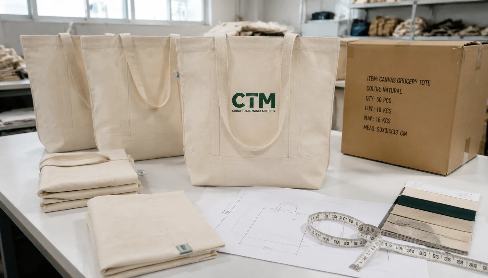 Canvas Grocery Totes Carton Packing Plan for Natural Grocers