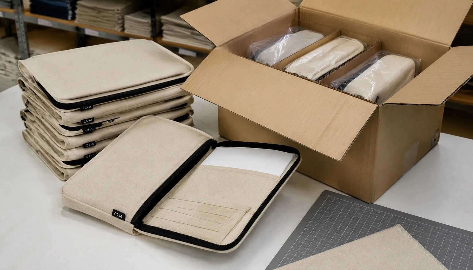 Canvas Zipper Portfolios Carton Packing Plan for Natural Grocers