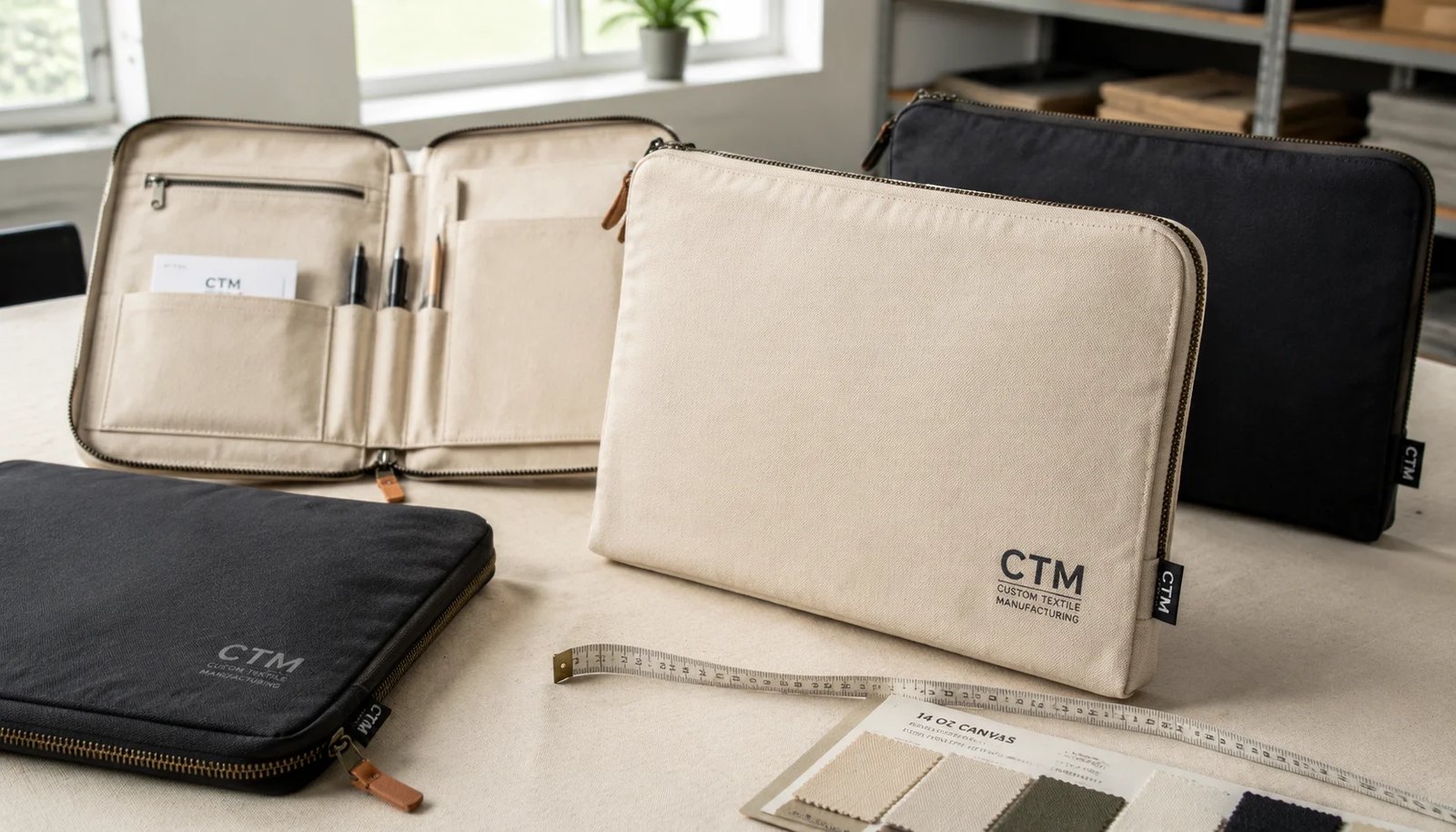 Canvas Zipper Portfolios Logo Placement Guide for Wellness Studios
