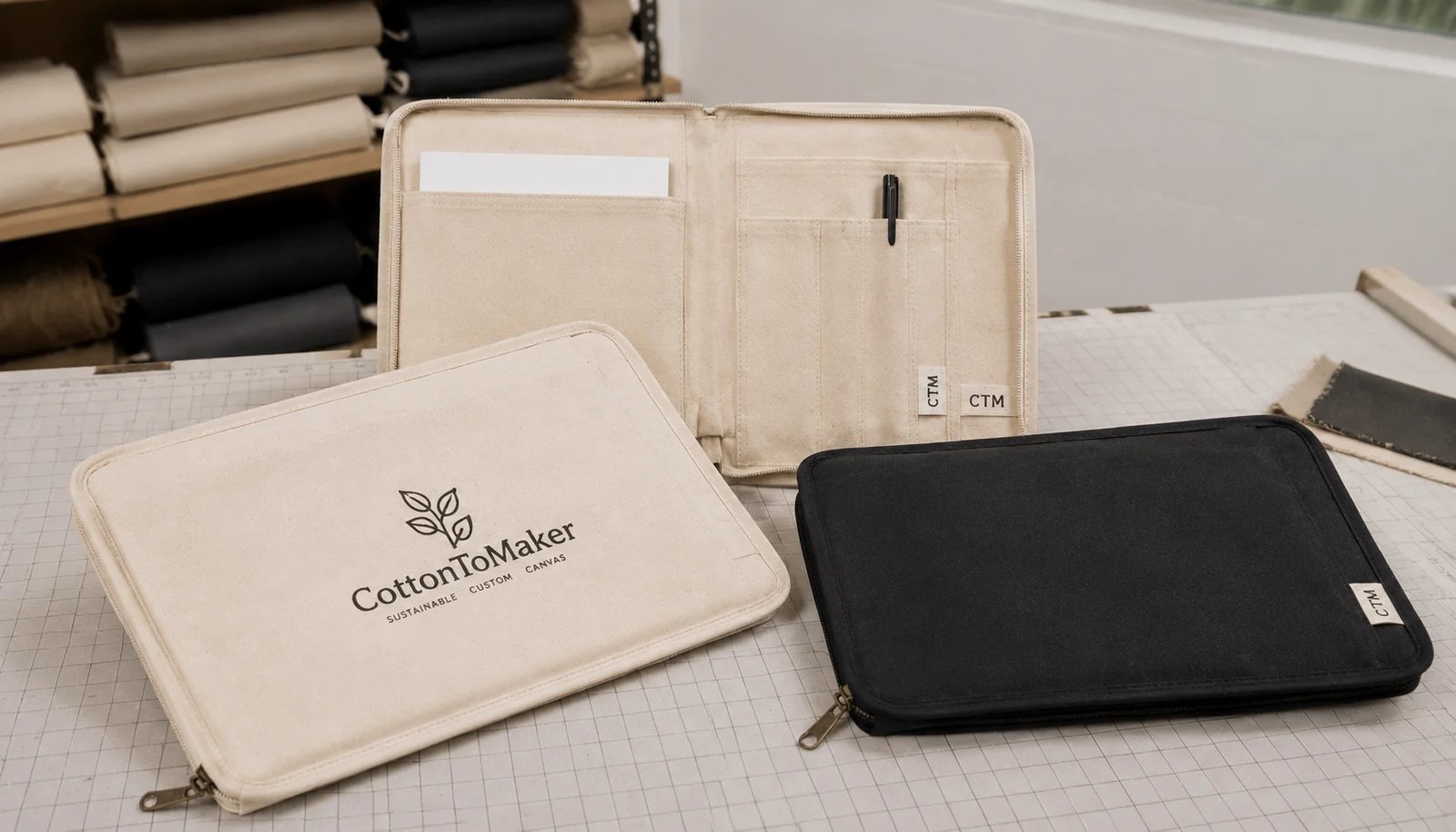 Canvas Zipper Portfolio Material Guide for Natural Grocer Buyers