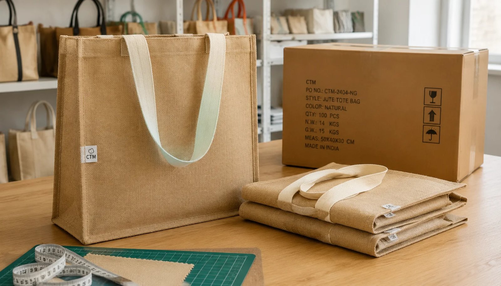 Carton Packing Plan for Wholesale Jute Tote Bags to Natural Grocers