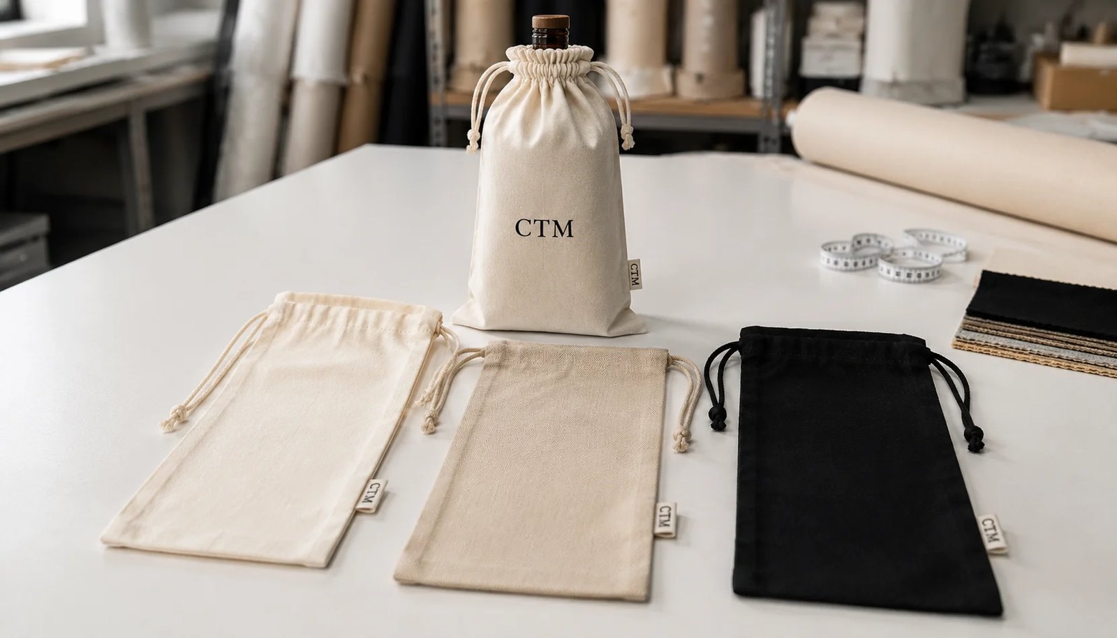 Cotton Drawstring Pouch Fabric Weights for Liquor Retail Buyers