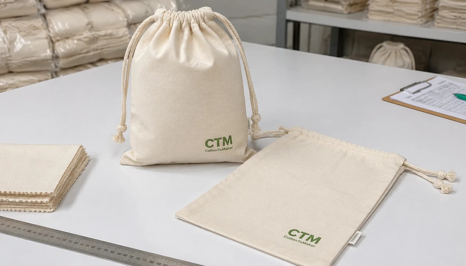Cotton Drawstring Pouches Logo Placement Guide for Natural Grocers