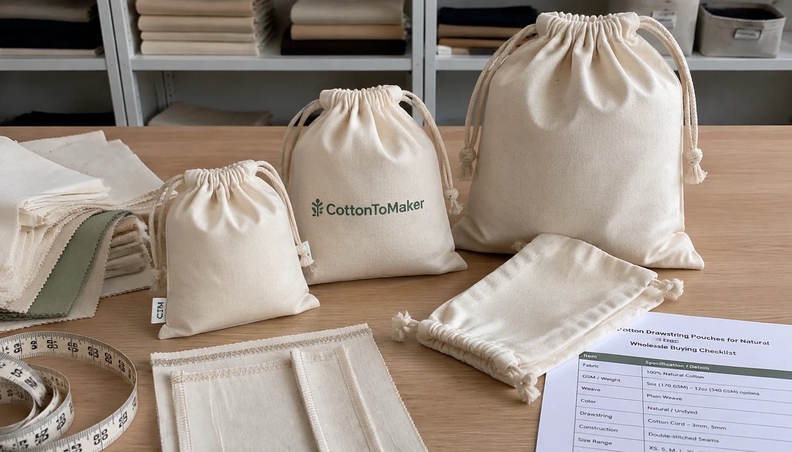 Cotton Drawstring Pouches for Natural Grocers Wholesale Buying Checklist