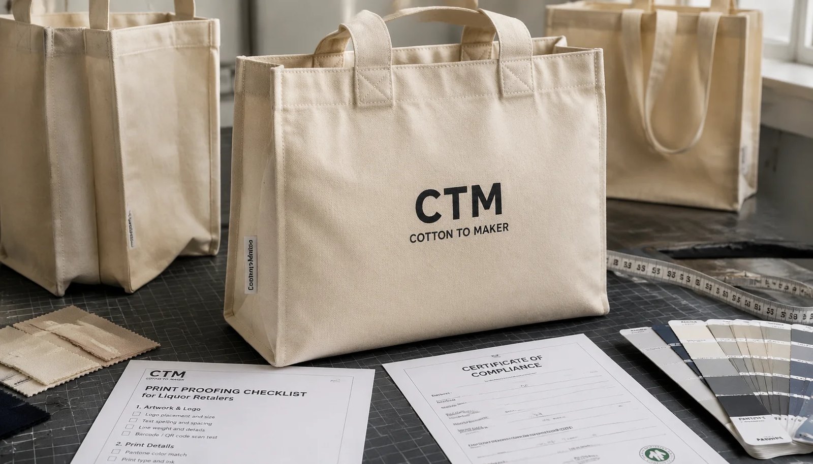 Custom Organic Cotton Totes Print Proofing Checklist for Liquor Retailers