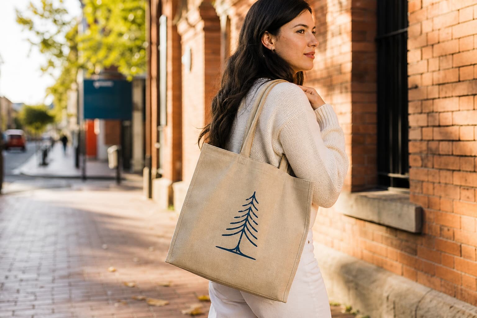 Heavy canvas tote samples with CTM CottonToMaker logo in a factory sample room
