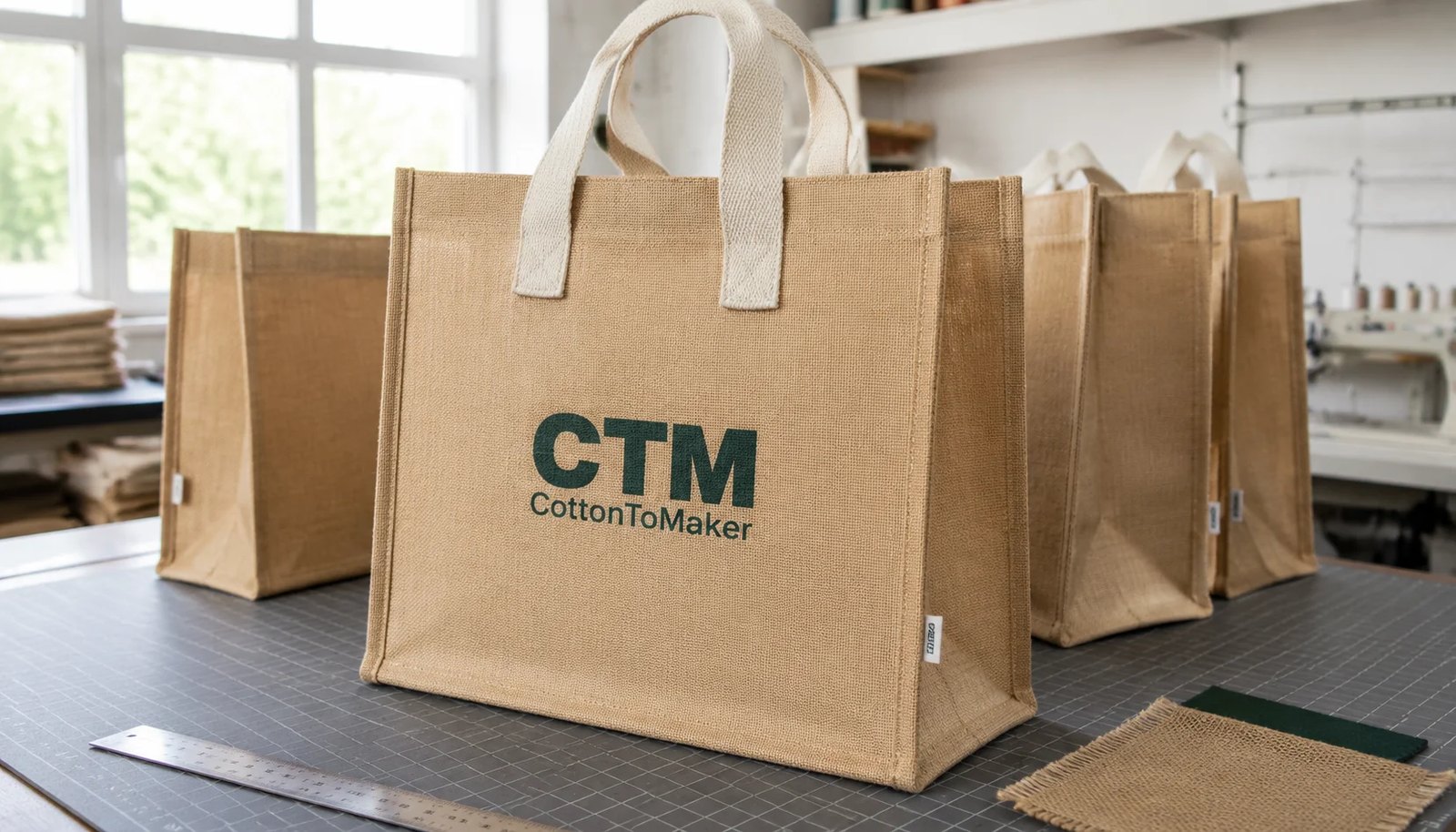 Jute Tote Bags Logo Placement Guide for Natural Grocer Buyers