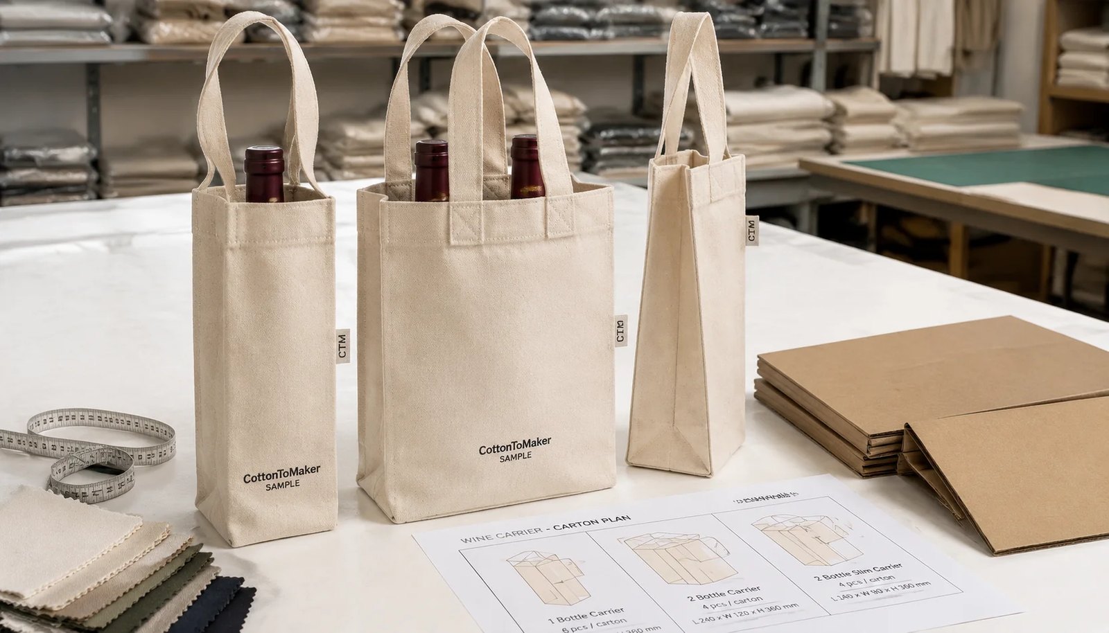 Carton Planning for Wholesale Canvas Wine Carriers in Natural Grocery Programs