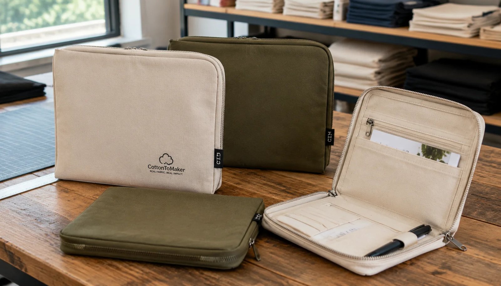 Canvas Zipper Portfolios Bulk Pricing for Natural Grocers