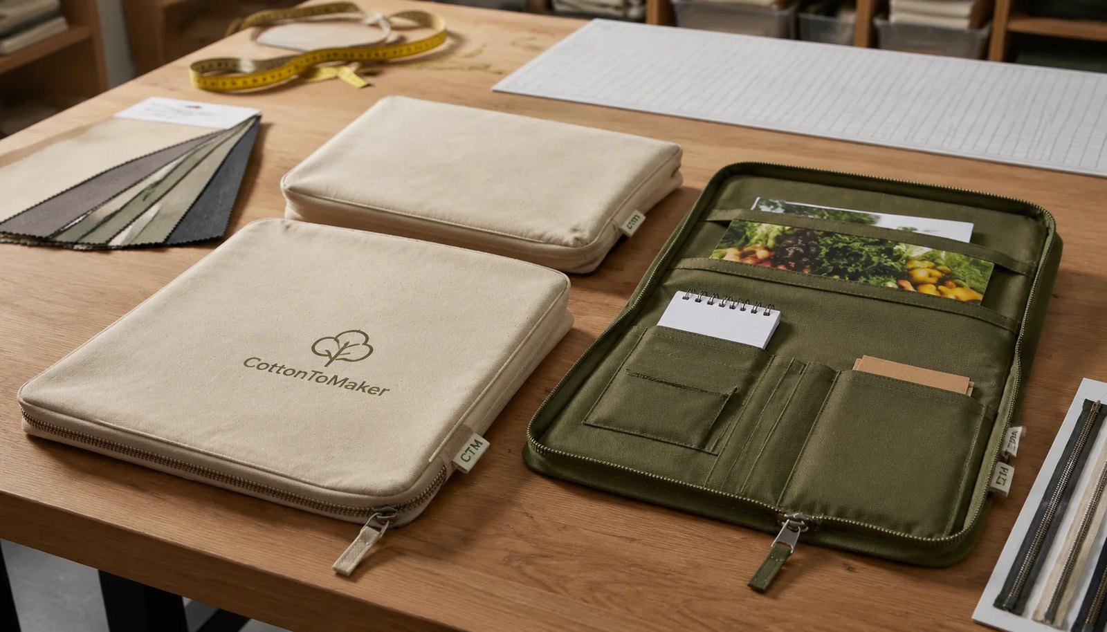 Wholesale Canvas Zipper Portfolios for Natural Grocers: Material Guide