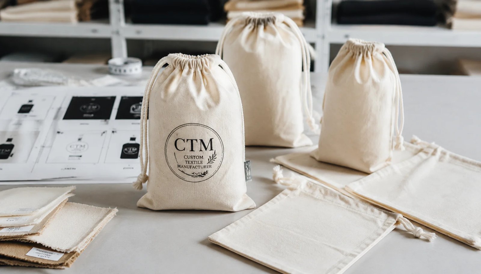 Wholesale Cotton Drawstring Pouches Print Proofing for Liquor Retailers